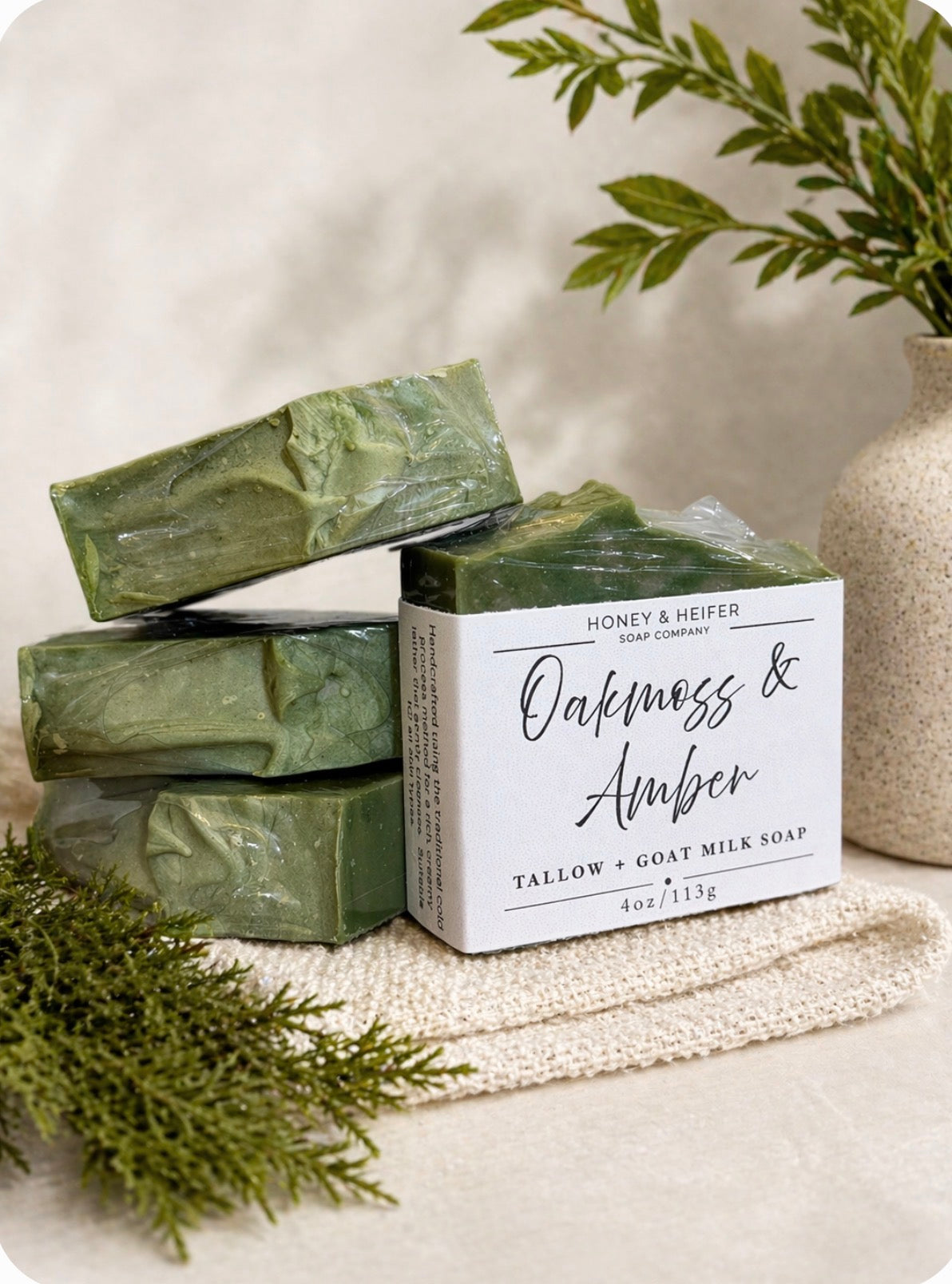 Oakmoss & Amber Tallow & Goat Milk Soap