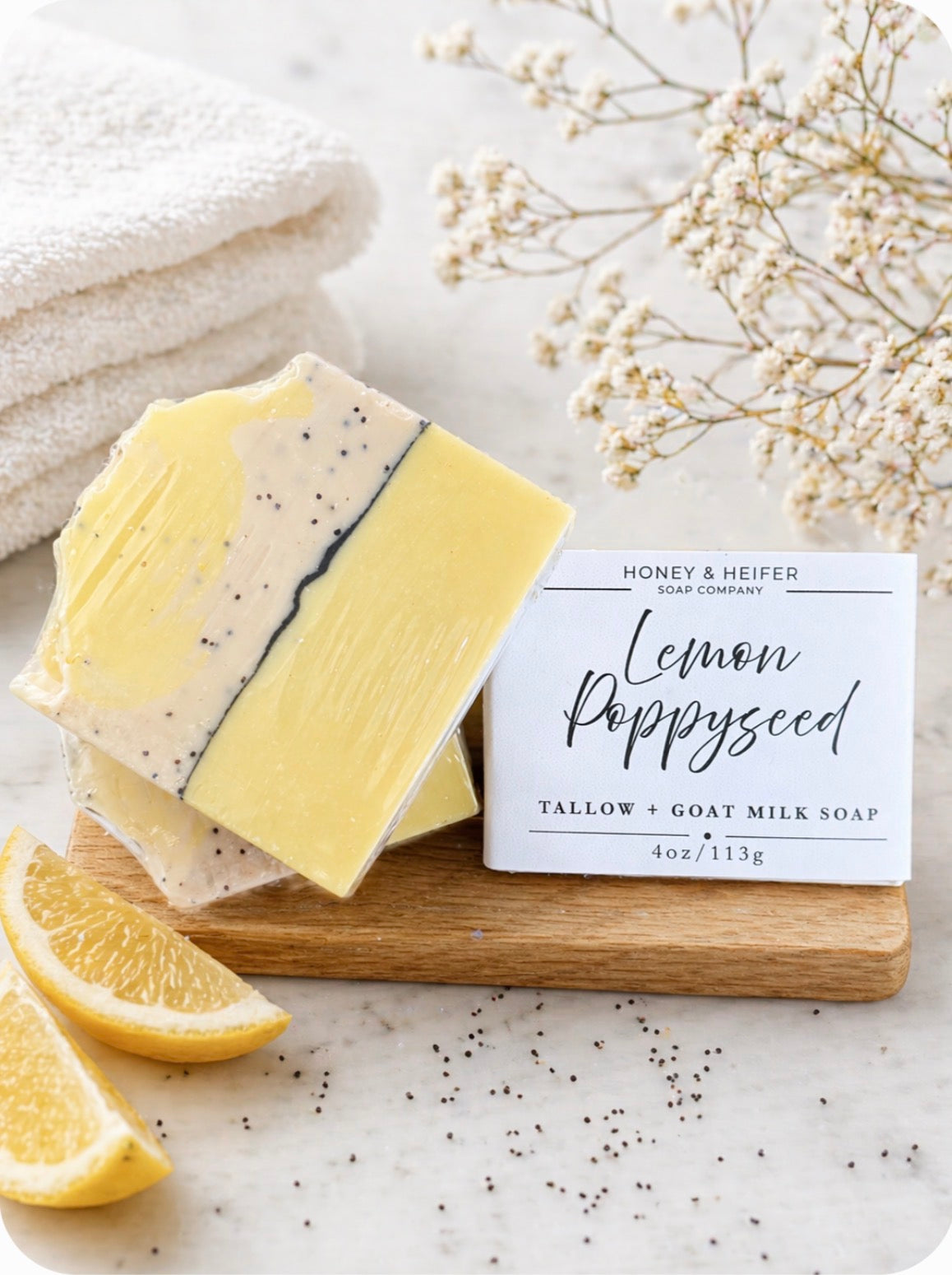Lemon Poppyseed Tallow & Goat Milk Soap